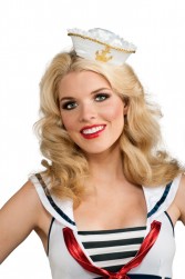 Buy White/gold Mini Sailor Hat in Kuwait